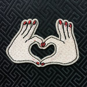 2019 nouveauté paix main amour Patch broderie fer sur patchs pour tissu mode vêtement applique feutre autocollants accessoire à créer soi-même