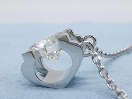 2019 Nouvelle Arrivée Pendentif Collier Réglage Moissanite Diamant Pierre 9k, 14k, 18k Or Classique "U" Forme Design Pendentif Avec Chaîne
