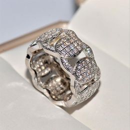 2019 Nouvelle Arrivée Top Vente Super Deal Vintage Bijoux De Mode 925 En Argent Sterling Pave 5A Zircone Cubique Vague Bague De Mariage 254v