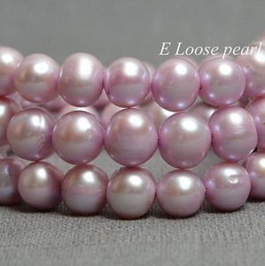 2019 Nouvel Artiver Loose Pearl Jewelley, Round Potato Real Ewater Pearls Purple Rose Perles en vrac 7-8 mm un brin complet 14 pouces