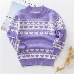 Autumn and Winter Girls Base Knit Sweater Sets Kinderen plus Velvet Dikke BNN25 LJ201128