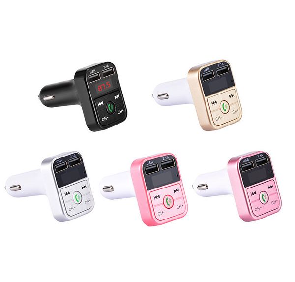 2019 Nouveau B2 Chargeur USB Transmetteur FM de voiture Adaptateur radio sans fil Double chargeur USB Bluetooth Lecteur MP3 Prise en charge Appel mains libres