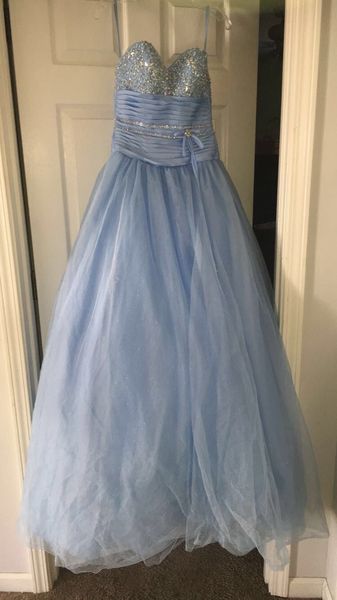 2019 New Baby Blue Puffy Ball Gown Vestidos de quinceañera Cristales para 15 años Sweet 16 Plus Size Pageant Prom Party vestido QC1066