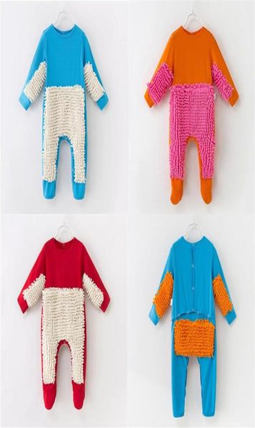 2019 nouveau bébé vadrouille vêtements à manches longues vêtements rampants enfant en bas âge combinaison costume coton infantile nettoyage vadrouille costume tenue unisexe Rompe Y4474994