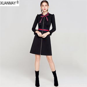 2019 Nouveau Noir Printemps À Manches Longues Robe Pull Printemps Femmes Cardigan De Style Long Pull Office Lady Zip Cardigan Robe En Tricot CJ191217