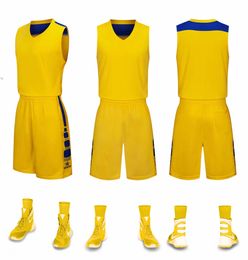 2019 Nouveaux maillots de basket-ball vierges logo imprimé Taille homme S-XXL prix pas cher expédition rapide bonne qualité STARSPORT JAUNE SY001nh