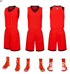 2019 Nieuwe Blank Basketbal jerseys gedrukt logo Heren maat S-XXL goedkope prijs snelle verzending goede kwaliteit Rood R001nhQ