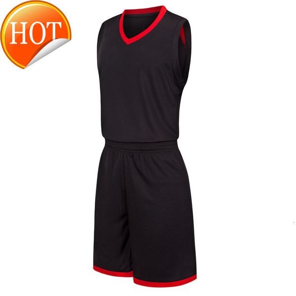 2019 Nouveaux maillots de basket-ball vierges logo imprimé Hommes taille S-XXL prix pas cher expédition rapide bonne qualité Noir Rouge BR0003AA1