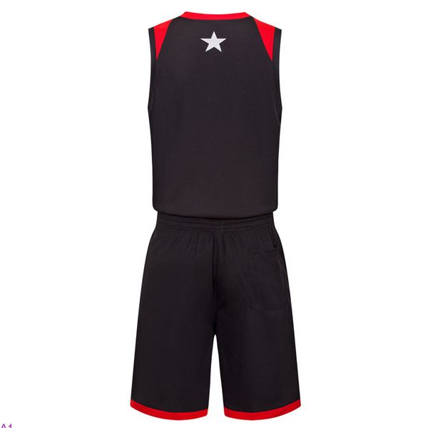 2019 Nouveaux maillots de basket-ball vierges logo imprimé Hommes taille S-XXL prix pas cher expédition rapide bonne qualité Noir Rouge BR0004n