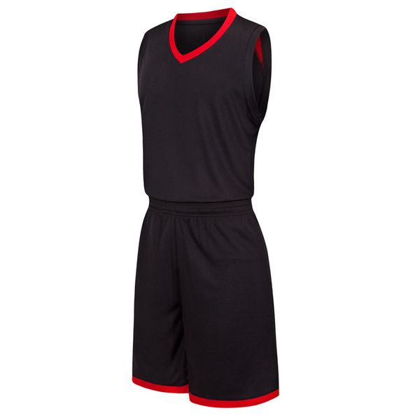 2019 Nouveaux maillots de basket-ball vierges logo imprimé Hommes taille S-XXL prix pas cher expédition rapide bonne qualité Noir Rouge BR0003