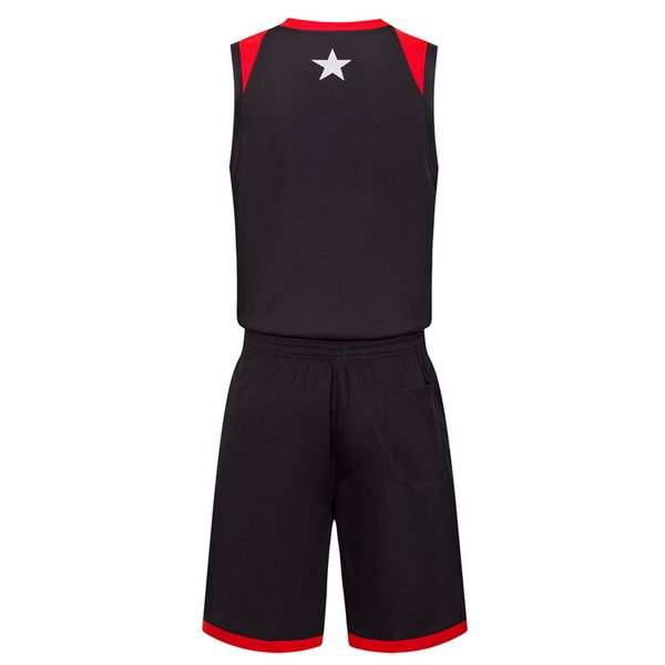 2019 Nouveaux maillots de basket-ball vierges logo imprimé Hommes taille S-XXL prix pas cher expédition rapide bonne qualité Noir Rouge BR0004AA1n