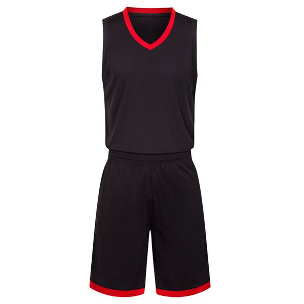 2019 Nouveaux maillots de basket-ball vierges logo imprimé Hommes taille S-XXL pas cher prix expédition rapide bonne qualité Noir Rouge BR0002