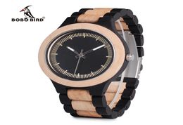 2019 Nouveau bobo oiseau de luxe High-Quality Men039s Watch WOODEn Match Ébène Mahogany Pine Wood TwoColor Wooden Fashion Leisure Qua9153184