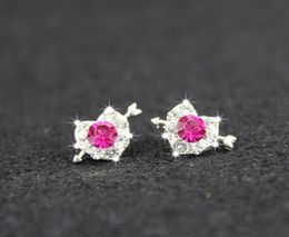 2019 Nouveaux bijoux de mariée Perle Bleu Diamant circulaire nouveau trèfle anti allergie étoile lune Argent Diamant boucles d'oreilles percées pas cher shippi8243860