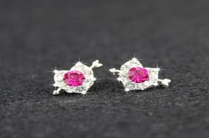 2019 Nouveaux bijoux de mariée Perle Bleu Diamant circulaire nouveau trèfle anti allergie étoile lune Argent Diamant boucles d'oreilles percées pas cher shippi2810892