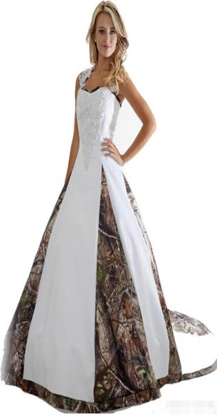 2019 nouvelles robes de mariée Camo avec Appliques robe de bal longue robe de soirée de mariage Camouflage robes de mariée 4303836