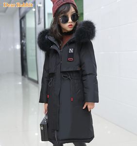 2019 Nieuwe kinderen Kleding Parka Real Fur Hooded Warm Long Winter Dunn Down Jacket Kinderkleding Outderse leer Coat Tiener 10 14 jaar MX7844123