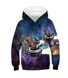 2019 nouveaux enfants univers nuage coloré galaxie espace chat conception drôle 3D sweats enfants garçons filles sweats à capuche pull Tops4940696