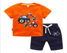 2019 Nuevo clásico Logotipo de lujo Diseñador Camiseta para bebé Pantalones 28 años Traje Moda para niños Children039s 2 piezas Ropa de algodón Se6711034