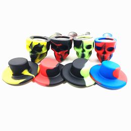 2019 Nouveau Tuyau à Main en Silicone Crâne Coloré avec Bol en Métal Mini Portable 11 cm Crâne Silicone Pipe à Fumer Tabac Cigarette Cuillère Herbe Sèche