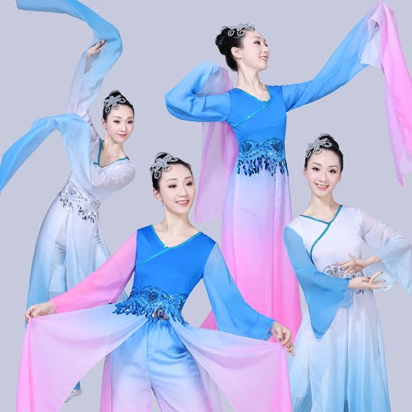 2019 nuevos trajes de baile para mujer, top de manga larga, traje de danza clásica china, vestido de princesa hanfu para chica de agua, Hada antigua
