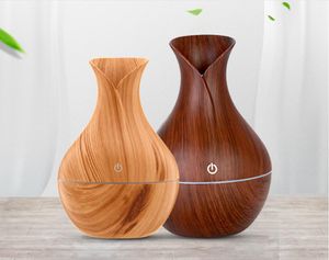 2020 Nieuwe Dark Wood Essential Oil Diffuser Bamboo Ultrasone Cool Mist Aromatherapy luchtvochtiger met kleur LED -lichten veranderen