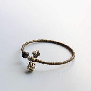 2019 Nieuwe Degsin Tibetaanse boeddhistische handgemaakte koper vlecht touw amulet armband vajra charme armband antiek om sieraden voor mannen vrouwen q0717