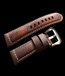 2019 New Design Retro Leather Watchbands Version Classic Men039s Watch Band 20 22 24 26 mm pour le bracelet Panerai WRISTB5399938