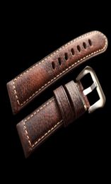 2019 New Design Retro Leather Watchbands Version Classic Men039s Watch Band 20 22 24 26 mm pour le bracelet Panerai WRISTB5419047