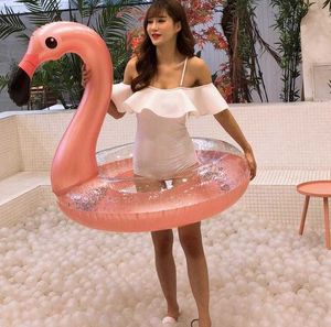 2019 nouveau design rose or flamingo anneau de siège de bain pour enfants adulte piscine d'eau flotteur jouet de natation grand pvc animal licorne flottant jouets