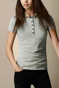 2019 nouveau Design été mode angleterre femmes Plaid à manches courtes T-Shirt de haute qualité 100% coton imprimé POLO noir rose