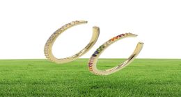 2019 Nieuwe Designer Women kleurrijke CZ Circle oor manchet wrap clip oorbellen gouden kleur bruiloft piercing dualpurpose sieraden oordingen5301386