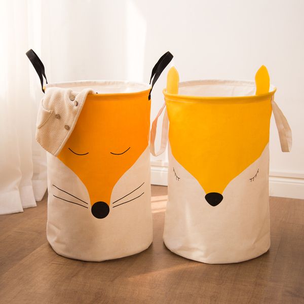 2019 Nouveau Durable Enfants Jouet Panier De Rangement Couples Renard Arctique Laver Des Vêtements Sales Grand Panier Pliant Étanche Salle De Bains Trieur Y200111