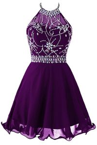 2019 Nieuwe Elegante Scoop Korte Chiffon Homecoming Jurk Beaded Applicaties Prom Graduation Town Mini Cocktail Party Toga QC1415