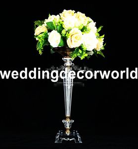 2019 Nieuwe elegante trouwtafel middelpunt decoratie kristallen bloemstand goud zilveren vaas kaarsenhouder stand decor00013668376