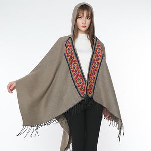 2019 nieuwe Europese en Amerikaanse stijl mode faux kasjmier ponchos comfortabele zachte warme poncho sjaal sjaal