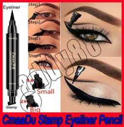 2019 Nouvel outil de maquillage pour les yeux evpct Doubleend Eyeliner Crayon Timbre Triangle Seal Eyeliner 2 en 1 Eyeliner liquide étanche DHL 1399160