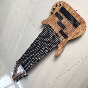 Nouveau + usine + personnalisé 17 cordes guitare basse électrique touche en palissandre sans frette incrustation basse livraison gratuite basse 17 cordes