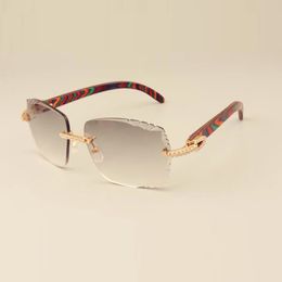 directe luxe mode diamanten zonnebril 3524014 natuurlijk kleurenpatroon houten zonnebril graveren lens privé op maat