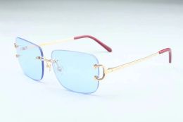 2019 nouvelles lunettes de soleil de mode de luxe directes d'usine 4193830 simples grandes lunettes de soleil ultra légères en métal de griffe de boîte 5A