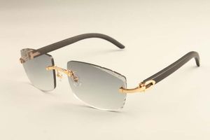 Factory Direct Luxury Fashion Ultra Light Sunglasses 3524015-D Natural Black Wooden Temple Temple Sunglasses Graver Miroir
