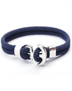 2019 NIEUWE FASOMBELESEN MANNEN CHARM -keten 550 Paracord Bracelet Anchor Sieraden Male Wrap Metal Sport Sliver Hooks Milan SL02812533968