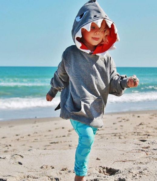 2019 nouvelle mode mignon décontracté enfant en bas âge enfants garçons requin hauts à capuche veste à capuche manteau vêtements d'extérieur Clothes7496898