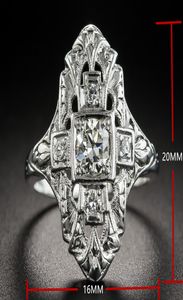 2019 Nouvelle mode élégante anneau de doigt creux euraméricain white zircon femmes anneaux plaqués en argent bijoux de bijoux 610 bague6922662