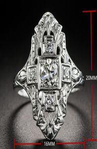 2019 Nouvelle mode élégante anneau de doigt creux euraméricain white zircon femmes anneaux plaqués en argent bijoux taille 610 bague1801298