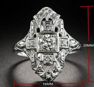 2019 Nouvelle mode élégante anneau de doigt creux euraméricain white zircon femmes anneaux plaqués en argent bijoux de bijoux 610 bague7946228
