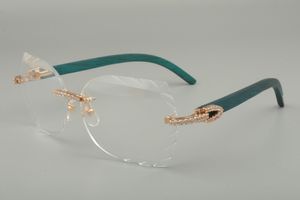 Monture de lunettes sculptée haut de gamme, série diamant 8300817, bleu/couleur/montures de lunettes en bois sculptées à la main, 58-18-135mm