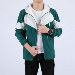 Chaquetas de moda para hombre 2021, jersey con capucha, chaqueta cortavientos ligera para otoño, sudaderas con cremallera, abrigos, prendas de vestir exteriores, negro, de talla grande, S-3XL