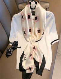 2019 nouvelle mode imprimé satin foulards en soie entière dames pleine étoile fleur 9090 square2090996