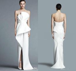 2021 Nouvelle mode unique pas cher sexy gaine robes de mariée chérie avant fendue longueur de plancher robe de mariée robes de mariée robes